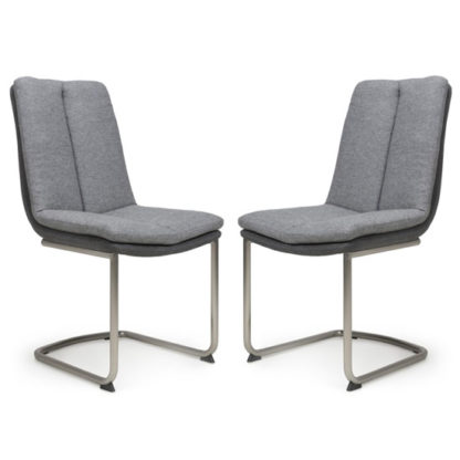 84acfe34ef74643a6fbecfb0c7726f453cbbb48d34788dcca64ef3a926e62661.jpg An Image of Triton Light Grey Linen Effect Dining Chair In A Pair