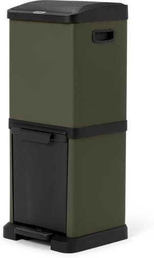 An Image of Kaja 34L Double Recycling Bin, Forest Green