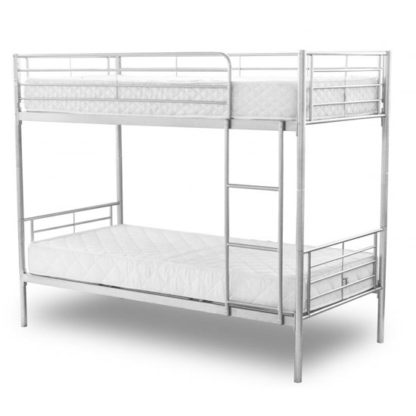 An Image of Chicago Metal Bunk Bed In Silver