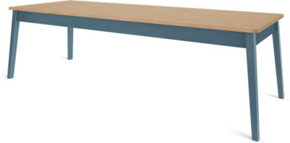 An Image of Custom MADE Harrison Shaker 12 Seat Dining Table, Oak and Teal