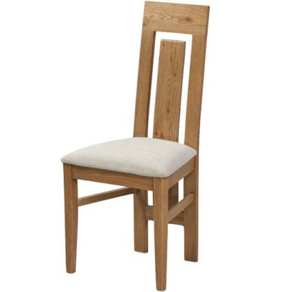 An Image of Capre Wooden Dining Chairs In Rustic Oak Finish