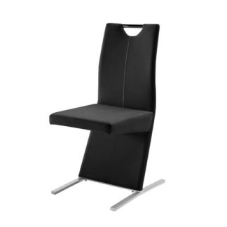 An Image of Image Metal Swinging Black Faux Leather Dining Chair