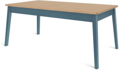 An Image of Custom MADE Harrison Shaker 8 Seat Dining Table, Oak and Teal