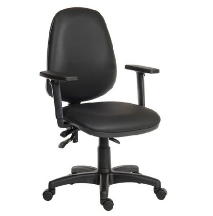 An Image of Barton Home Office Chair In Black With Rollers