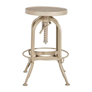 An Image of Dofida Adjustable Metal Bar Stool In Champagne