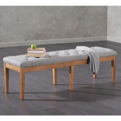 An Image of Absolutno Fabric Large Dining Bench In Grey