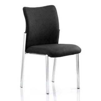 An Image of Academy Fabric Back Visitor Chair In Black No Arms