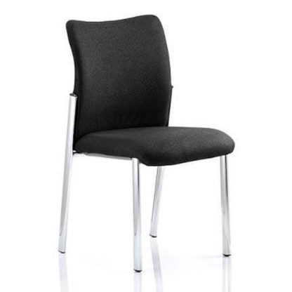 86aacc160f3233fc7e38343a46c91ef79974799c764bb4942632e26c6510be4e.jpg An Image of Academy Fabric Back Visitor Chair In Black No Arms