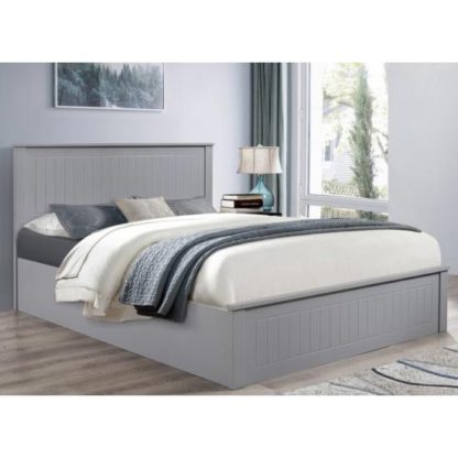 An Image of Fairmont Ottoman Wooden King Size Bed In Grey