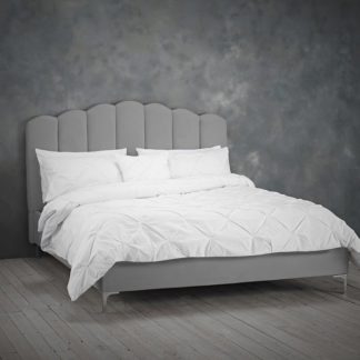 An Image of Willow Sumptuous Velvet King Size Bed In Silver