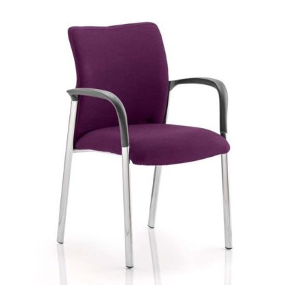 An Image of Academy Fabric Back Visitor Chair In Tansy Purple With Arms
