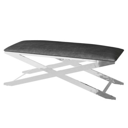 889ad64d2fff7ae7e8ea266a7c5dd331fdd9f3f1a28540ca0c7b692083bad486.jpg An Image of Vertue Velvet Fabric Upholstered Dining Bench In Black