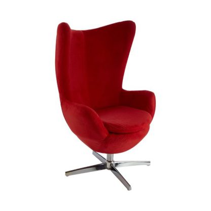 An Image of Milden Novelty Chair Revolving In Red With Chrome Base