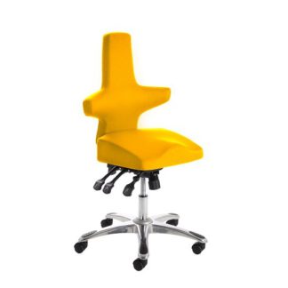 An Image of Stacy Home Office Chair In Yellow With Chrome Base