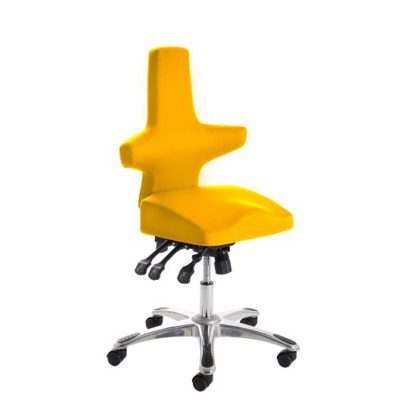 890cca99bfd1b98e793356982e17a9c3c5233b06e6a2244b6c397ffe61257f0d.jpg An Image of Stacy Home Office Chair In Yellow With Chrome Base