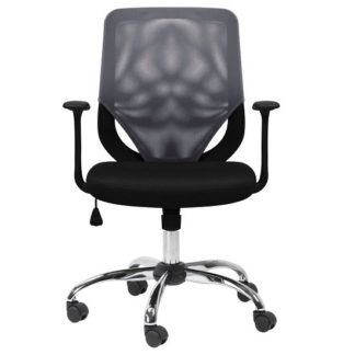 An Image of Atlanta Home And Office Chair In Black And Grey With Fabric Seat