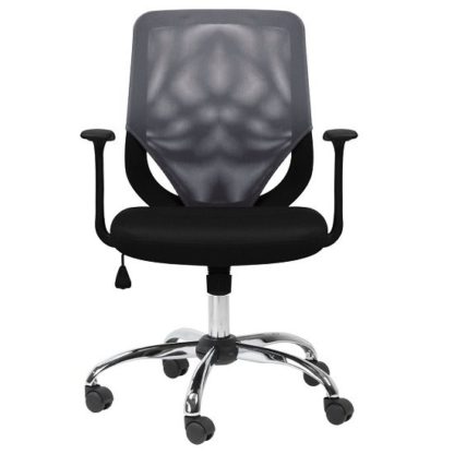8a13b828cc74cea9a8af4a18408f28131dfcfbeefd1956b649c94544c27b8be4.jpg An Image of Atlanta Home And Office Chair In Black And Grey With Fabric Seat