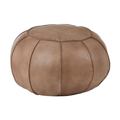 An Image of Australis Pouffe In Grey Tactile Leather
