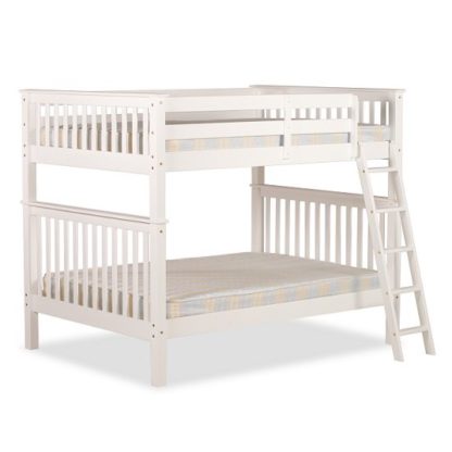 An Image of Malvern Wooden Small Double Bunk Bed In White