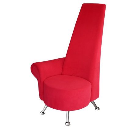 An Image of Avalon Right Handed Mini Potenza Chair In Red With Chrome Legs