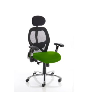 An Image of Coleen Home Office Chair In Green With Castors