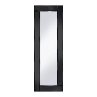 An Image of Bevelled Black 120X40 Narrow Wall Mirror
