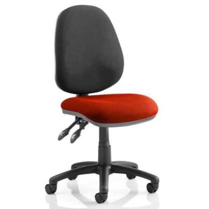 8c3beff2f57bb2ffdf1e80d8aa9a8885d4f33bf425390b7d2f19471a9a81e8b4.jpg An Image of Luna II Black Back Office Chair In Ginseng Chilli