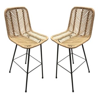 An Image of Rafferty Wooden Bar Stool In Pair