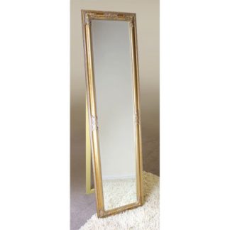An Image of Rocco Cheval Floral Gold Frame Freestanding Mirror