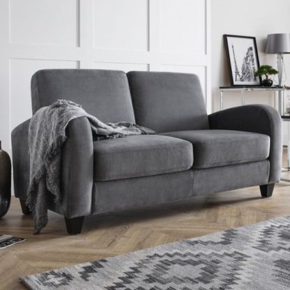 An Image of Coghill Two Seater Fabric Sofa In Dusk Grey Chenille