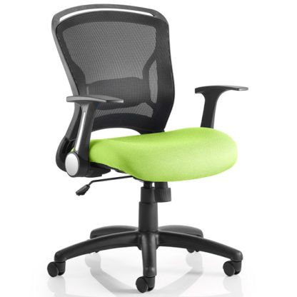 An Image of Mendes Contemporary Office Chair In Green With Castors
