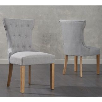 An Image of Absolutno Grey Fabric Dining Chairs In Pair