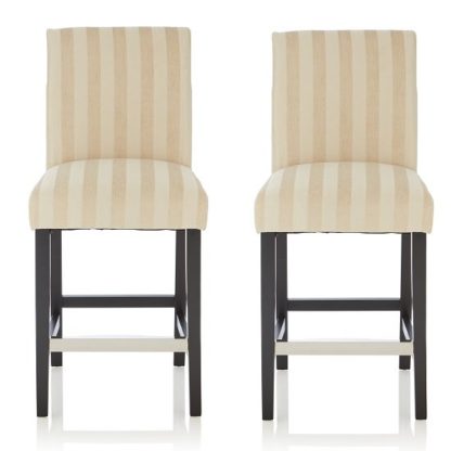 An Image of Alden Bar Stools In Cream Fabric And Black Legs In A Pair