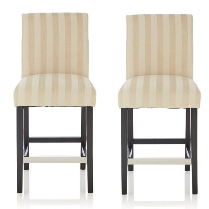 8e8c5ea3426276a8216544f4dab4fe258bd49c3729e174c9229d3c91f9e1c683.jpg An Image of Alden Bar Stools In Cream Fabric And Black Legs In A Pair
