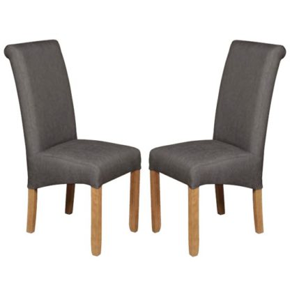 8eeb5f223f6c5aa388a0aef95590dd78c2e0e50b74350c30ba48996a8898df82.jpg An Image of Sika Grey Fabric Dining Chair In Pair