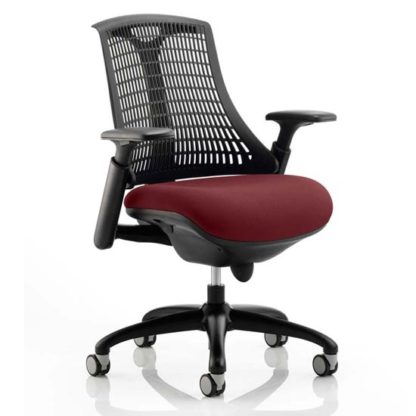 An Image of Flex Task Black Back Office Chair With Ginseng Chilli Seat