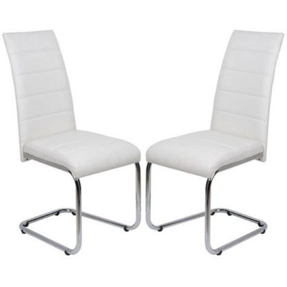8fb7696f9a7f35164254b55339e27b50df3755bd738f701873da2588e14d706a.jpg An Image of Daryl Dining Chair In White PU Leather in A Pair