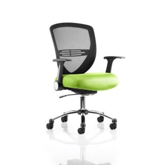An Image of Avram Home Office Chair In Green With Castors