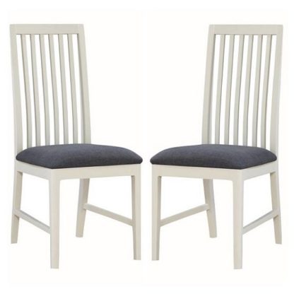 An Image of Trimble Wooden Dining Chair In Spanish White Painted