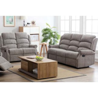 An Image of Tegmine 3 Seater Sofa And 2 Seater Sofa Reclining Suite In Latte