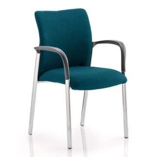 An Image of Academy Fabric Back Visitor Chair In Maringa Teal With Arms