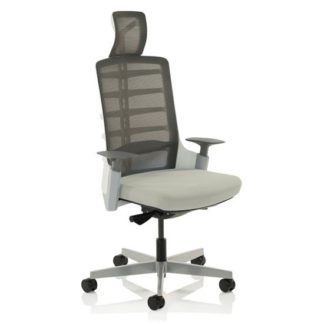 An Image of Exo Fabric Charcoal Grey Back Office Chair With Light Grey Seat
