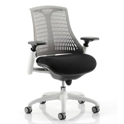 915efc2f6ff3d37fe9d33e351eeb5abbb1af34a6fae00f99478acde08cf3e2fd.jpg An Image of Flex Task Office Chair In White Frame With Grey Back
