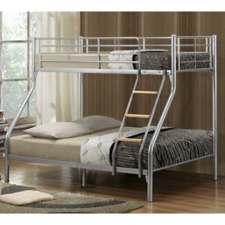 An Image of Regency Children Metal Bunk Bed In Silver