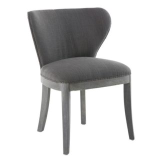 An Image of Grandure Linen Effect Accent Chair In Antique Grey