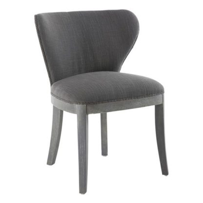 An Image of Grandure Linen Effect Accent Chair In Antique Grey