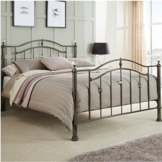 An Image of Ashley Metal Double Bed In Black Nickel