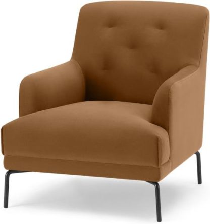 An Image of Attwood Armchair, Golden Amber Velvet