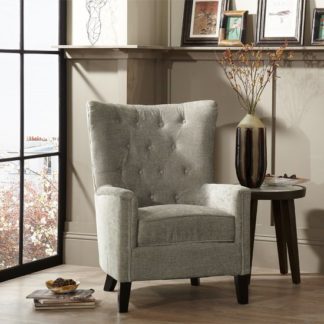 An Image of Riley Fabric Sofa Chair In Mink With Wooden Legs