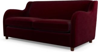 An Image of Custom MADE Helena Sofabed with Memory Foam Mattress, Plush Burgundy Velvet